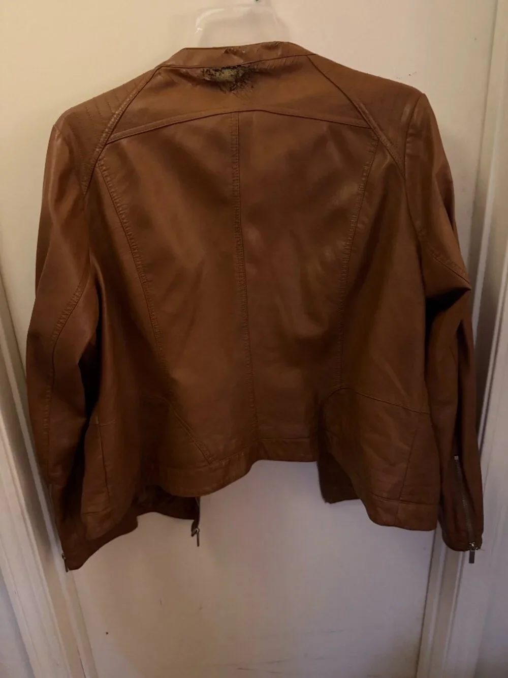 Lane Bryant Brown Faux Leather Moto Jacket W 22-24